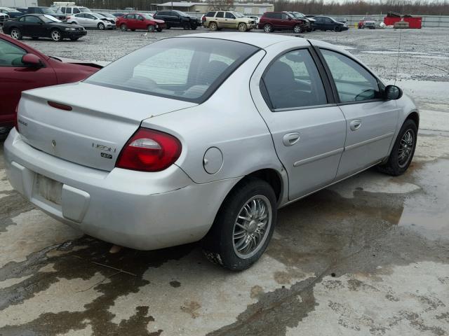 1B3ES56C75D165317 - 2005 DODGE NEON SXT SILVER photo 4