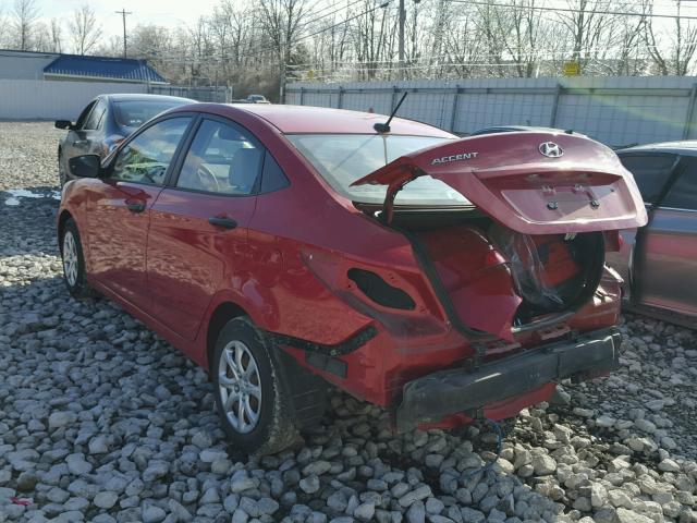 KMHCT4AEXCU090210 - 2012 HYUNDAI ACCENT GLS RED photo 3