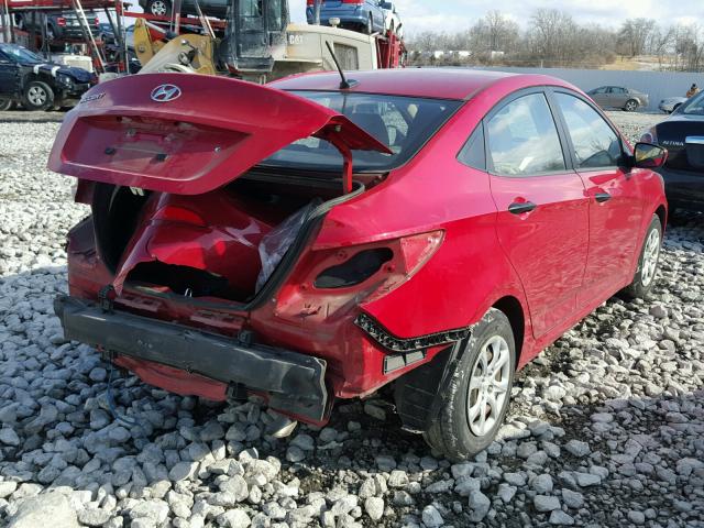 KMHCT4AEXCU090210 - 2012 HYUNDAI ACCENT GLS RED photo 4