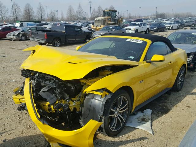 1FATP8FF1F5350337 - 2015 FORD MUSTANG GT YELLOW photo 2