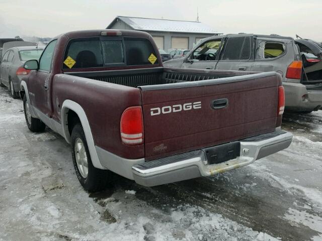 1B7FL26X1YS716228 - 2000 DODGE DAKOTA RED photo 3