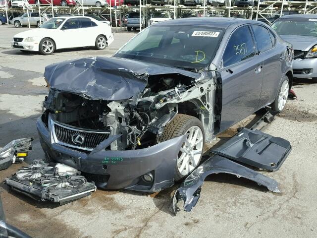 JTHCF5C28C5059874 - 2012 LEXUS IS GRAY photo 2