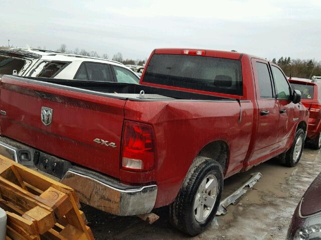 1D3HV18T99S825195 - 2009 DODGE RAM 1500 RED photo 4