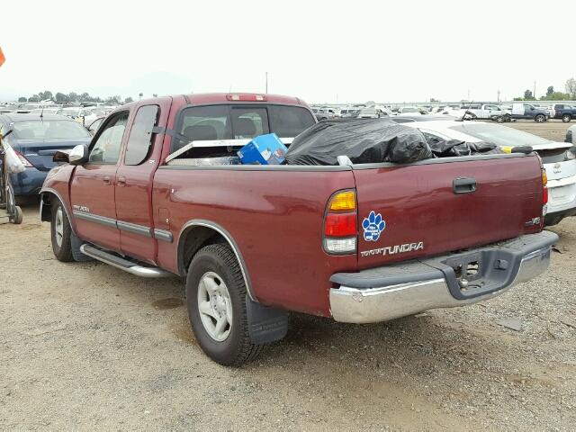 5TBRT34152S273091 - 2002 TOYOTA TUNDRA/SR5 MAROON photo 3