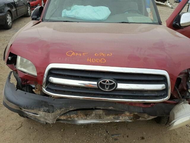5TBRT34152S273091 - 2002 TOYOTA TUNDRA/SR5 MAROON photo 7
