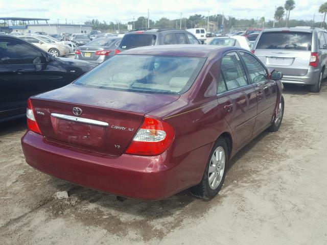 4T1BF32K54U078338 - 2004 TOYOTA CAMRY LE RED photo 4