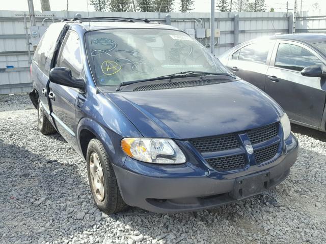 1B4GP25R22B677858 - 2002 DODGE CARAVAN SE BLUE photo 1