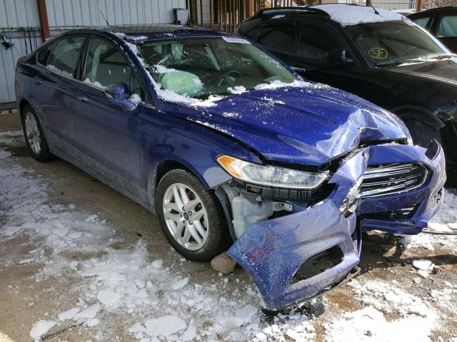 1FA6P0H71E5359199 - 2014 FORD FUSION SE BLUE photo 1