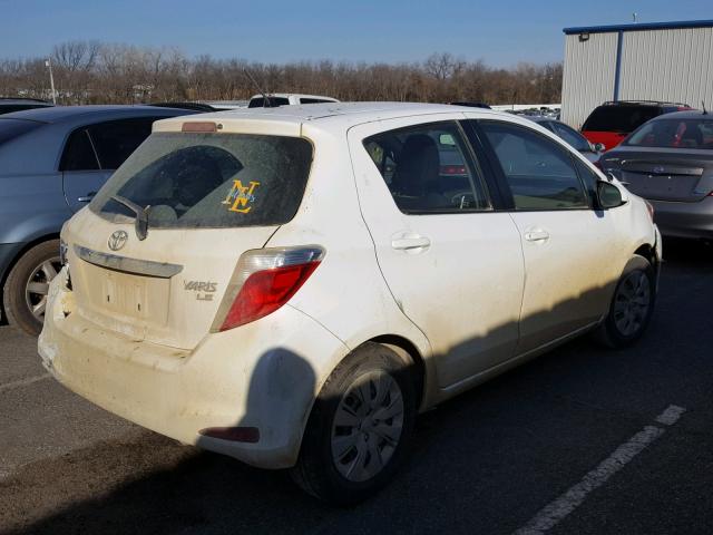 JTDKTUD31DD567599 - 2013 TOYOTA YARIS WHITE photo 4