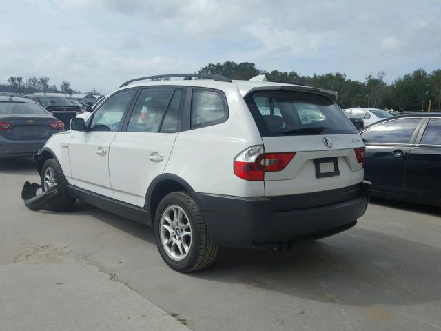 WBXPA73485WC50728 - 2005 BMW X3 2.5I WHITE photo 3