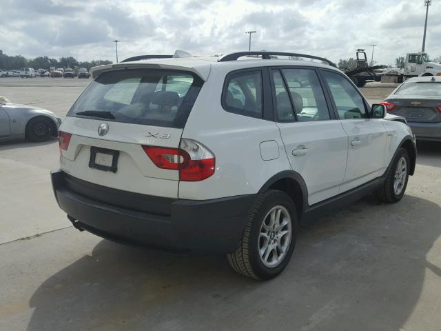 WBXPA73485WC50728 - 2005 BMW X3 2.5I WHITE photo 4