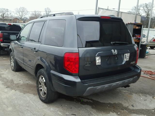 2HKYF18624H536568 - 2004 HONDA PILOT EXL GRAY photo 3