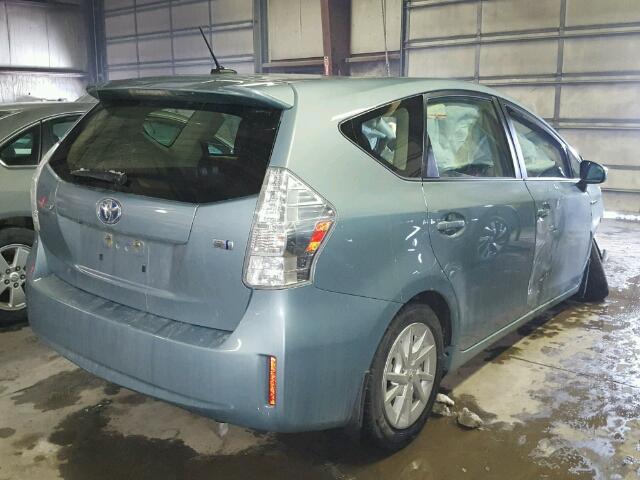 JTDZN3EU9EJ013904 - 2014 TOYOTA PRIUS V GREEN photo 4