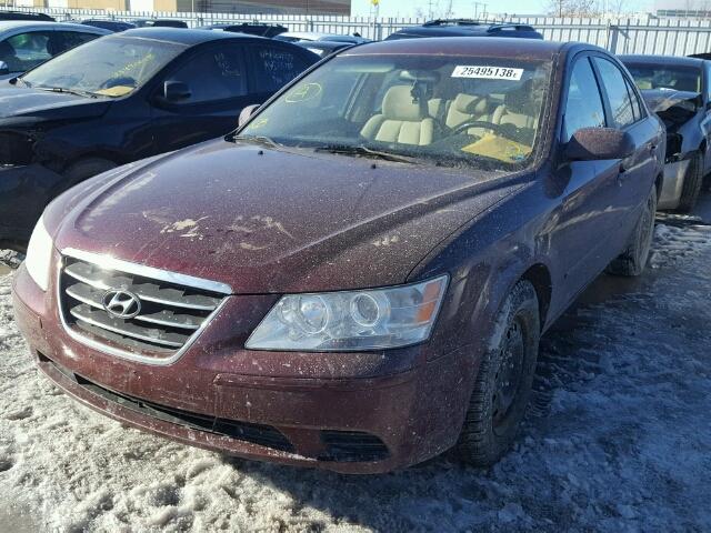 5NPET46C29H555893 - 2009 HYUNDAI SONATA GLS MAROON photo 2