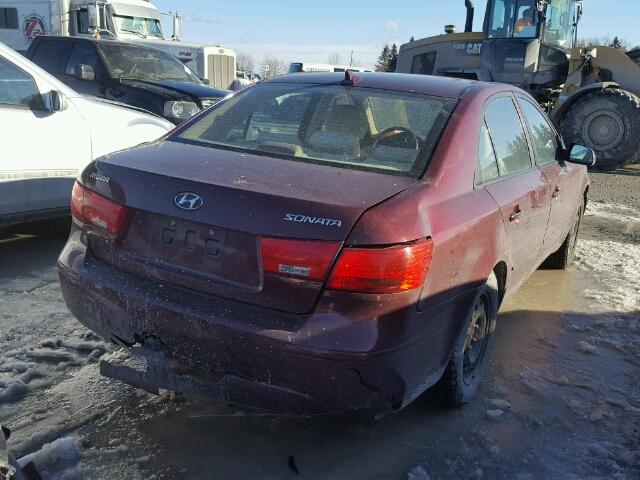 5NPET46C29H555893 - 2009 HYUNDAI SONATA GLS MAROON photo 4