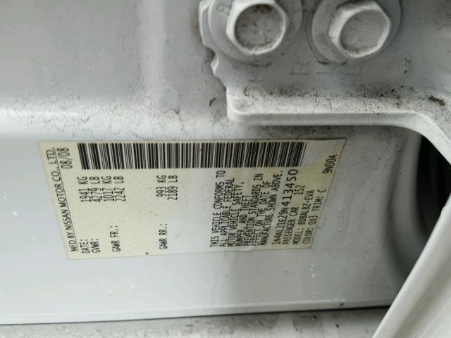 1N4AL21E29N413450 - 2009 NISSAN ALTIMA 2.5 WHITE photo 10