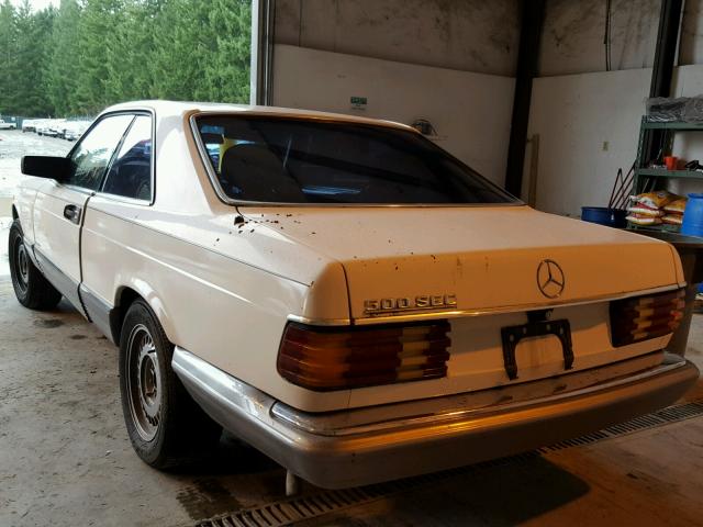 WDBCA44D8FA099697 - 1985 MERCEDES-BENZ 500 SEC WHITE photo 3