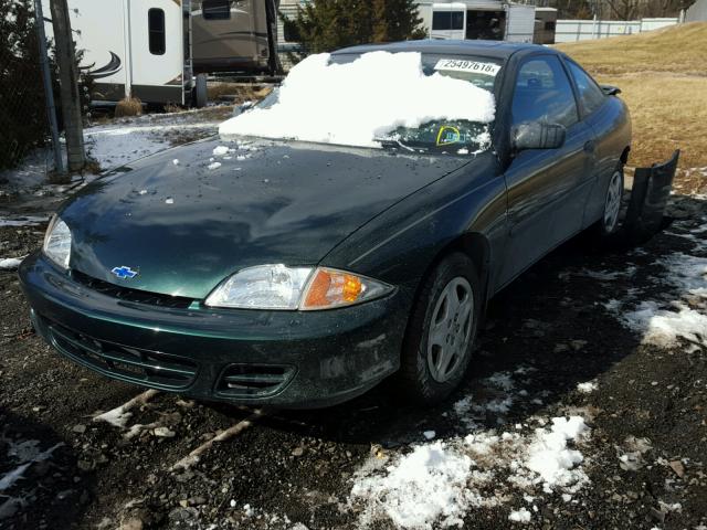 1G1JS124027240351 - 2002 CHEVROLET CAVALIER L GREEN photo 2