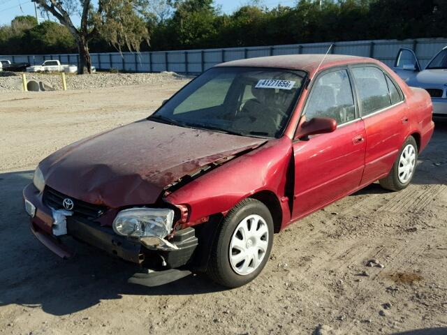 1NXBR12E21Z421088 - 2001 TOYOTA COROLLA CE RED photo 2