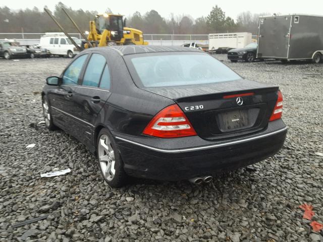 WDBRF52H27F933961 - 2007 MERCEDES-BENZ C 230 BLACK photo 3