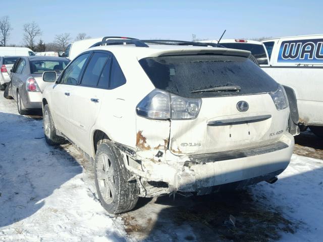 JTJHW31U082859770 - 2008 LEXUS RX 400H WHITE photo 3