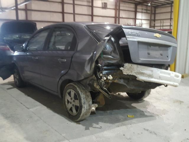 KL1TD56E69B627277 - 2009 CHEVROLET AVEO LS GRAY photo 3