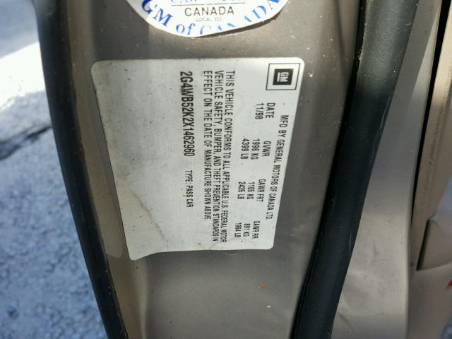 2G4WB52K2X1462960 - 1999 BUICK REGAL LS 米色 照片 10