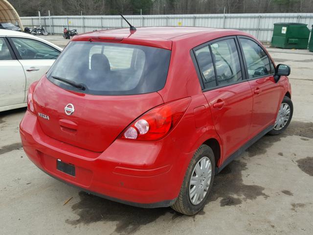 3N1BC1CPXBL490874 - 2011 NISSAN VERSA S RED photo 4