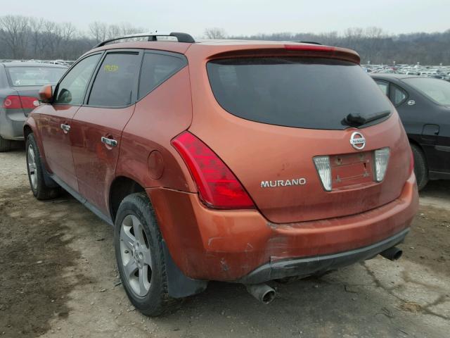 JN8AZ08W53W212031 - 2003 NISSAN MURANO SL ORANGE photo 3