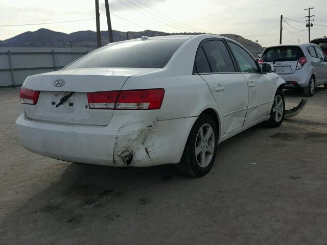 5NPET46C48H313962 - 2008 HYUNDAI SONATA GLS WHITE photo 4