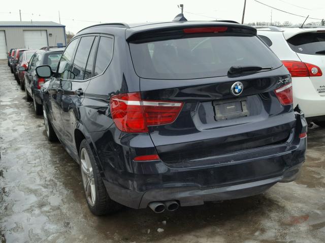 5UXWX7C54E0E76878 - 2014 BMW X3 XDRIVE3 BLACK photo 3