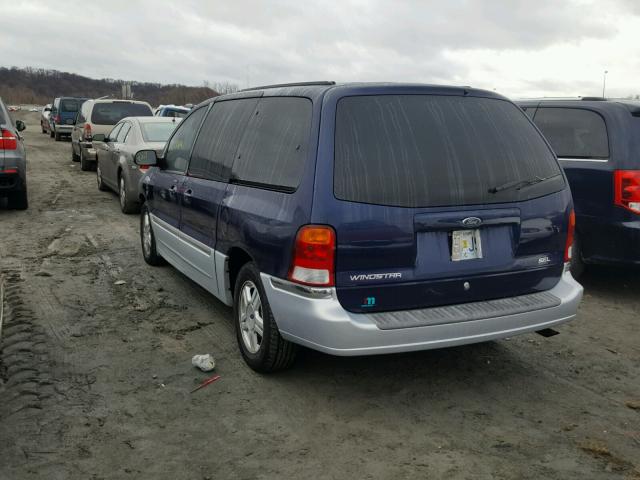 2FMZA53491BA41609 - 2001 FORD WINDSTAR S BLUE photo 3