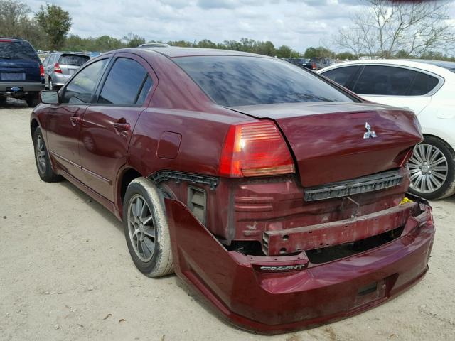 4A3AB46FX4E094797 - 2004 MITSUBISHI GALANT ES BURGUNDY photo 3