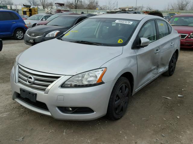 3N1AB7AP2DL700584 - 2013 NISSAN SENTRA S SILVER photo 2