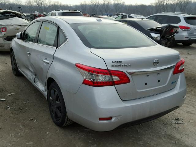 3N1AB7AP2DL700584 - 2013 NISSAN SENTRA S SILVER photo 3