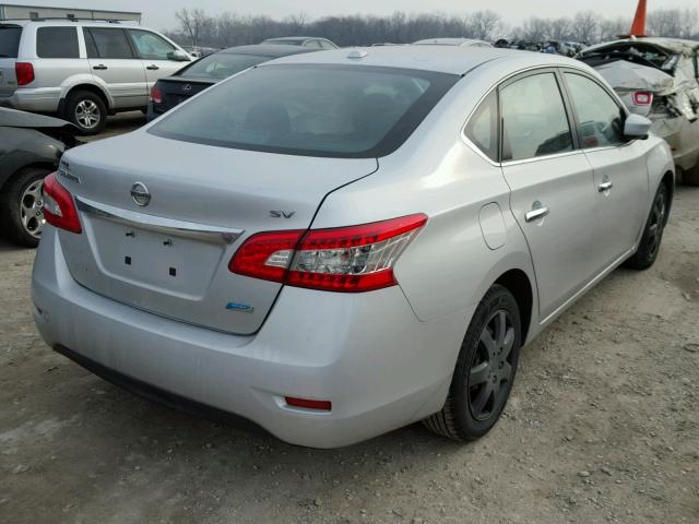 3N1AB7AP2DL700584 - 2013 NISSAN SENTRA S SILVER photo 4