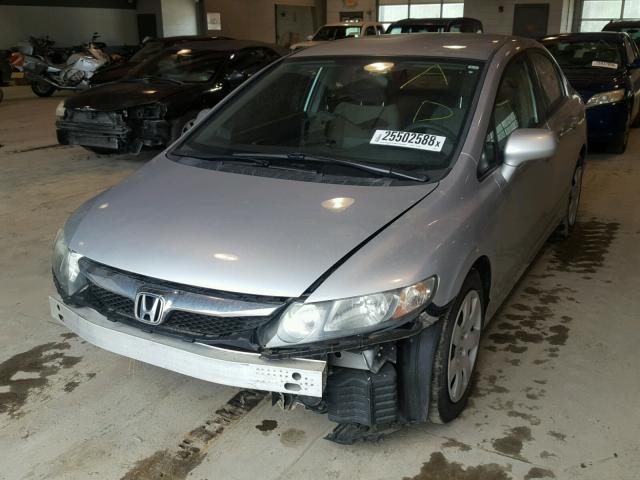 2HGFA1F53BH510794 - 2011 HONDA CIVIC LX SILVER photo 2