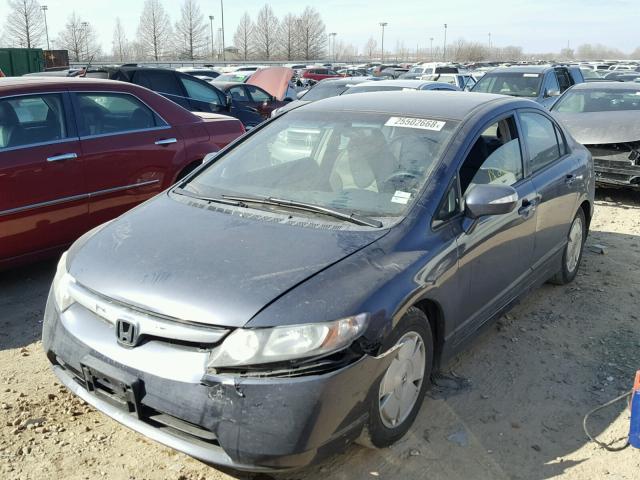 JHMFA36267S011888 - 2007 HONDA CIVIC HYBR BLUE photo 2