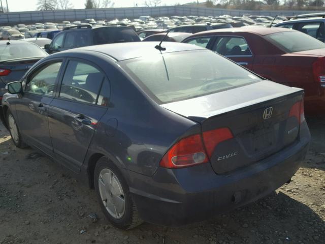 JHMFA36267S011888 - 2007 HONDA CIVIC HYBR BLUE photo 3