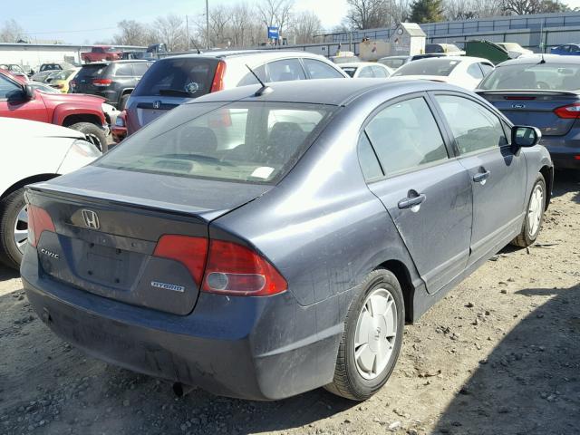 JHMFA36267S011888 - 2007 HONDA CIVIC HYBR BLUE photo 4