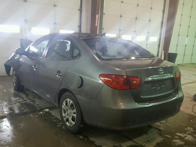 KMHDU4ADXAU180723 - 2010 HYUNDAI ELANTRA BL GRAY photo 3