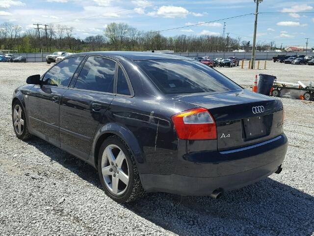 WAULC68E02A313101 - 2002 AUDI A4 1.8T QU BLACK photo 3