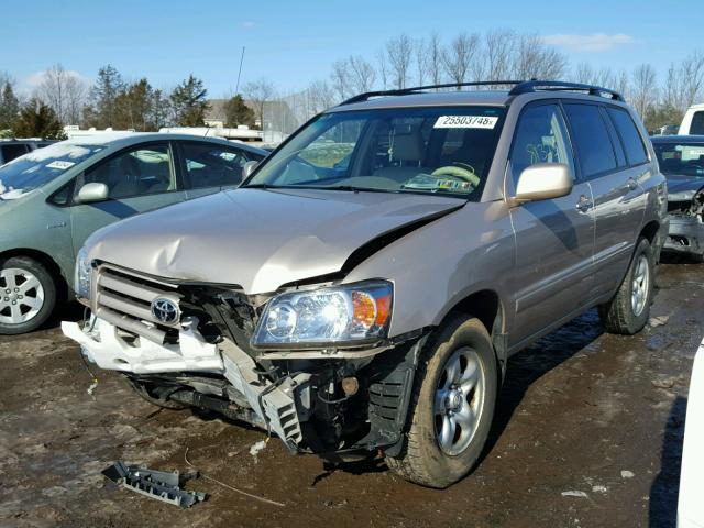 JTEGD21A950111168 - 2005 TOYOTA HIGHLANDER TAN photo 2