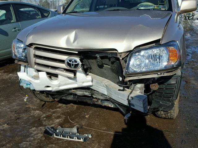 JTEGD21A950111168 - 2005 TOYOTA HIGHLANDER TAN photo 9