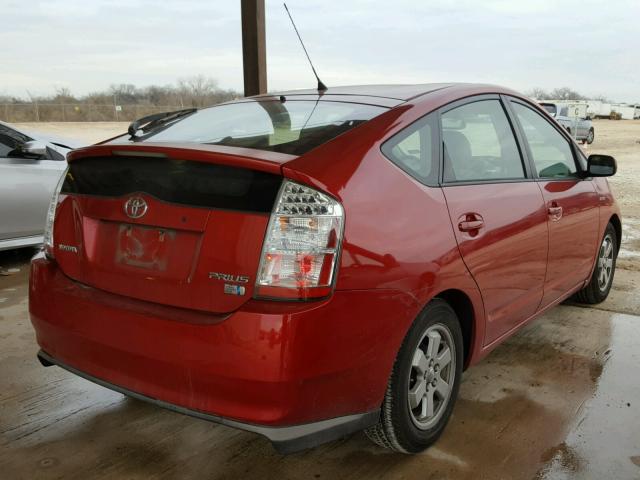 JTDKB20U277675495 - 2007 TOYOTA PRIUS MAROON photo 4