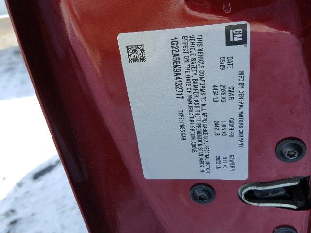 1G2ZA5EK9A4132717 - 2010 PONTIAC G6 RED photo 10