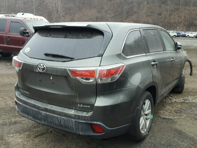 5TDBKRFH5ES010323 - 2014 TOYOTA HIGHLANDER GREEN photo 4