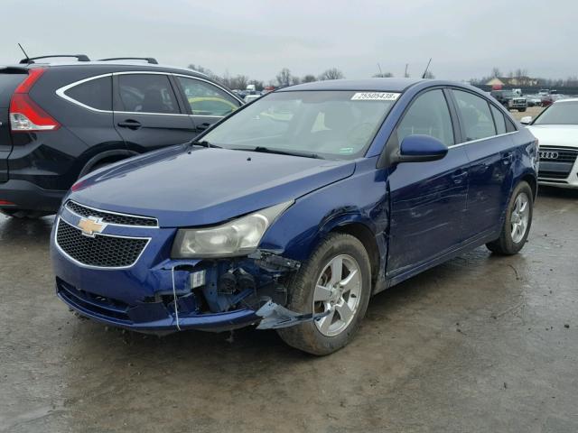 1G1PF5SC3C7113673 - 2012 CHEVROLET CRUZE LT BLUE photo 2