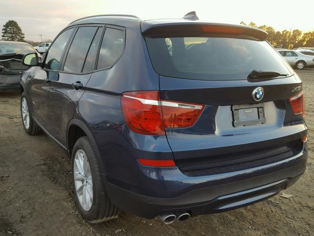 5UXWX9C35H0W75661 - 2017 BMW X3 XDRIVE2 BLUE photo 3