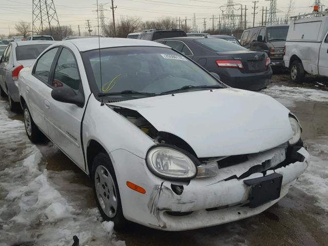 1B3ES46C0YD778605 - 2000 DODGE NEON BASE WHITE photo 1